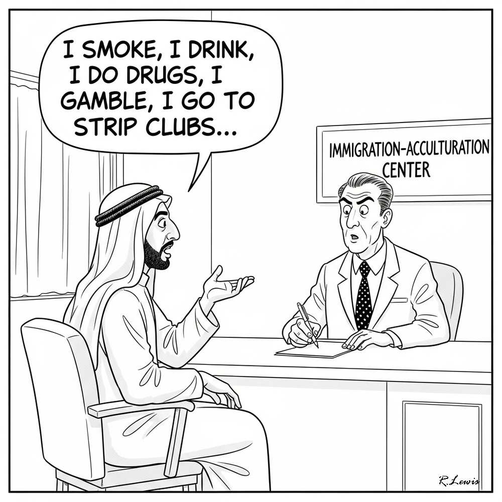 Cartoons by Robert J. Lewis at www.artsandopinion.com